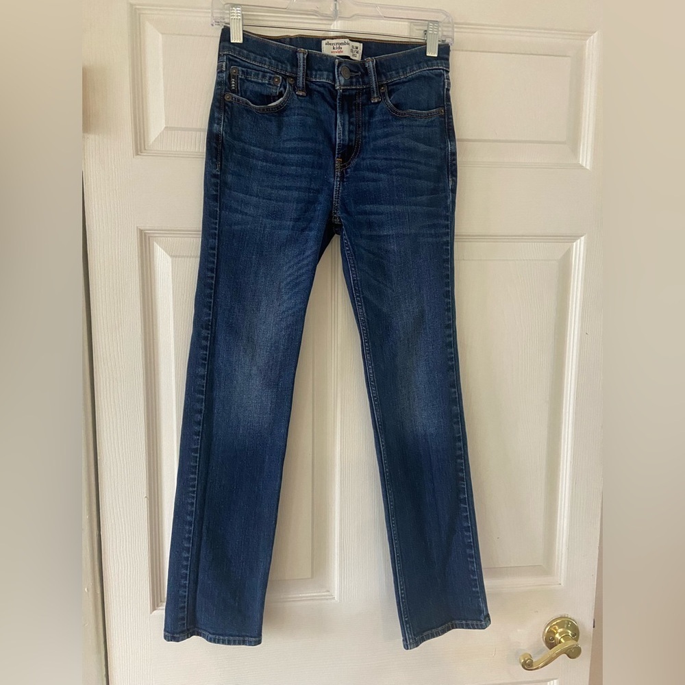 Abercrombie Kids Dark Blue Straight Jeans Girls Size 13/ 14 Slim
